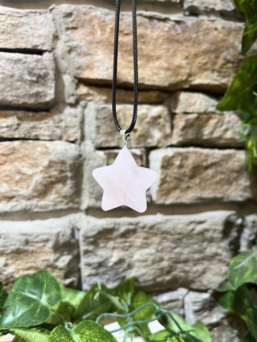 Rose Quartz Crystal Star Necklace