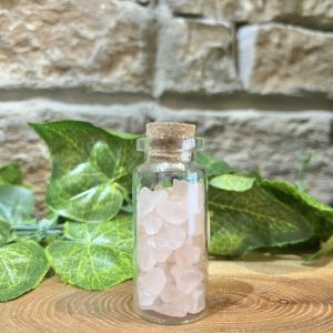 Rose Quartz Crystal Chip Bottle