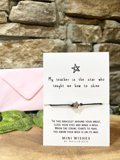 My Teacher Is A Star Wish String Bracelet