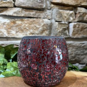 Crackle T.Light Holder Red