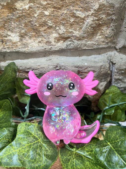 Squishy Glitter Axolotl Pink