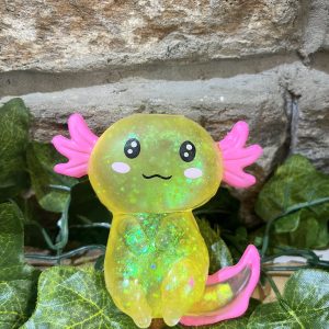 Squishy Glitter Axolotl Yellow