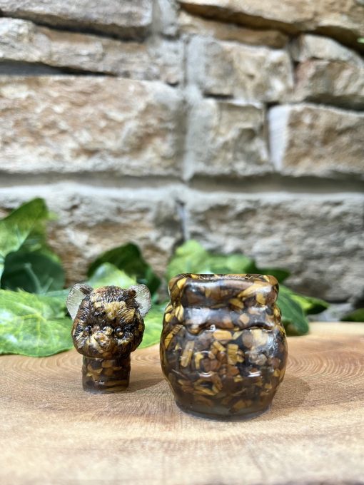 Tiger Eye Crystal Bear In Honey Pot - Image 3