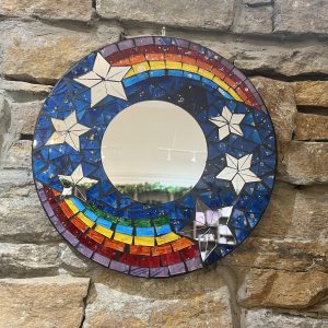 Rainbow Stars Mosaic Mirror