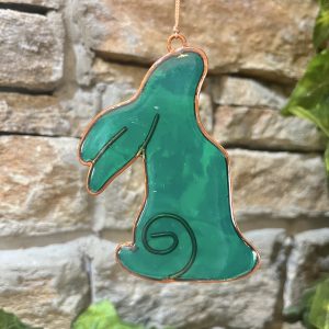 Gazing Hare Suncatcher Teal