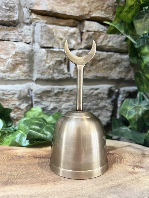 Triple Moon Altar Bell Gold Brass - Image 2