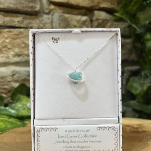 Iced Gem Turquoise Heart Necklace