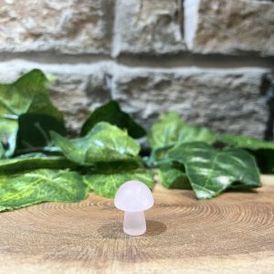 Miniature Mushroom Crystal Rose Quartz 2cm