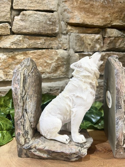 White Wolf Bookend Pair - Image 2
