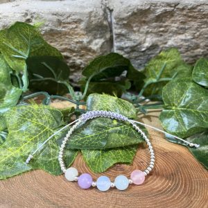 Amethyst & Rose Quartz Crystal Bracelet
