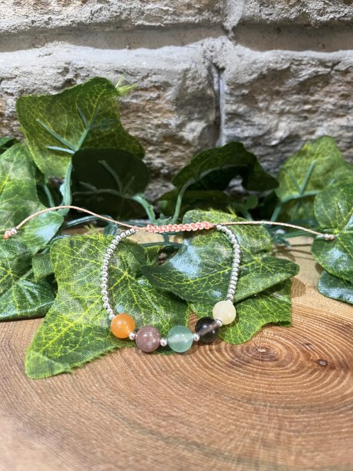 Sunstone & Aventurine Crystal Bracelet