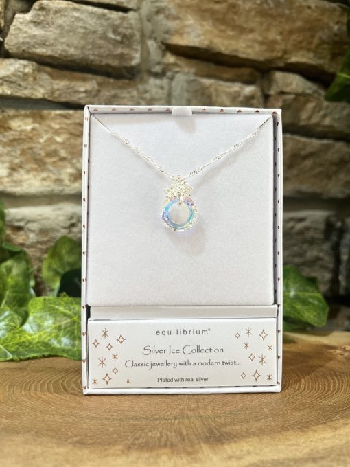 Silver Ice Sparkling Loop Necklace