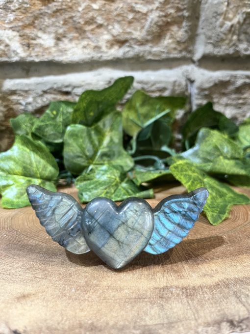 Labradorite Crystal Angel Winged Heart