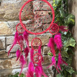 Bright Pink Feather Dreamcatcher