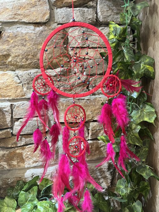 Bright Pink Feather Dreamcatcher