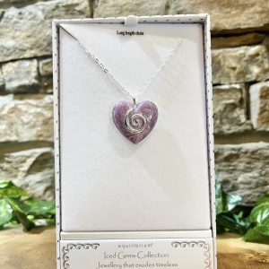 Iced Gem Heart Long Necklace