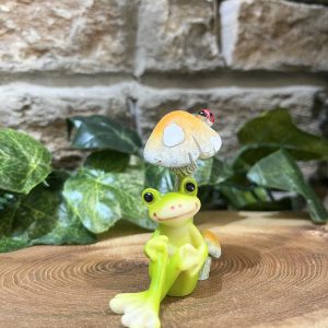 Frog Chilling Under Mushroom Ornament