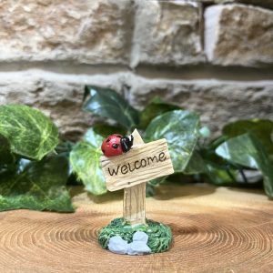 Miniature Ladybug Welcome Sign