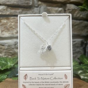 Back to Nature Pinecone & Feather Necklace