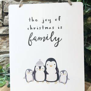 Penguin Family Christmas Plaque