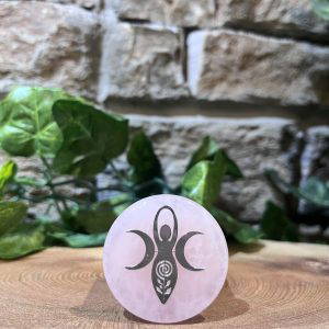 Rose Quartz Crystal Palm Stone Goddess