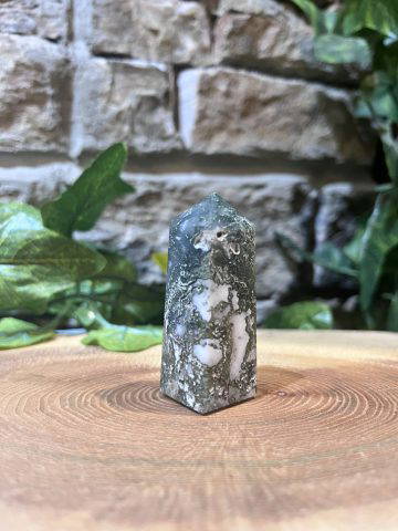 Moss Agate Crystal Obelisk 5.5cm
