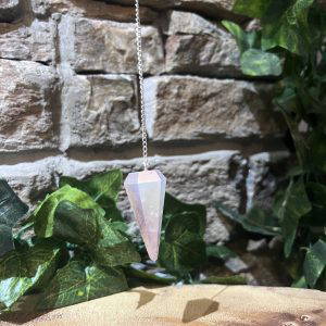 Aura Rose Quartz Crystal Pendulum