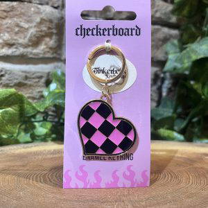 Checkerboard Heart Keyring