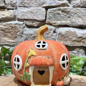 Ceramic Pumpkin Fairy House