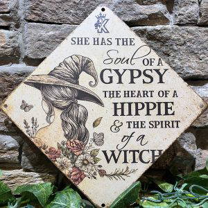 Gypsy Hippie Witch Metal Sign