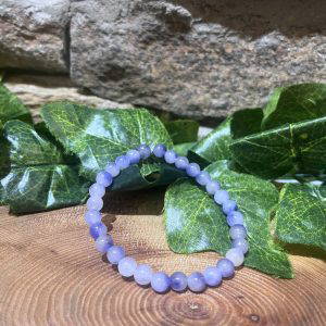 Purple Chalcedony Crystal Beaded Bracelet