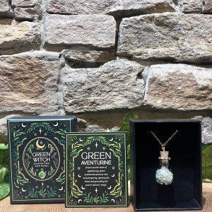 Green Witch Potion Bottle Necklace Aventurine