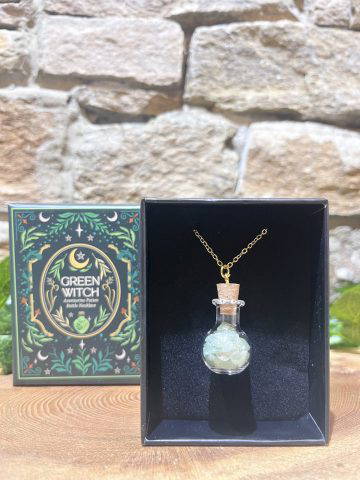 Green Witch Potion Bottle Necklace Aventurine - Image 2
