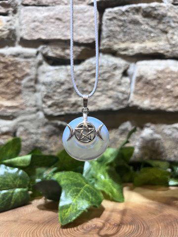 Opalite Crystal Triple Moon Pendant