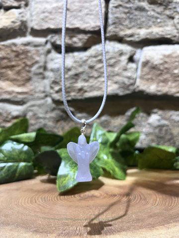 Blue Chalcedony Crystal Angel Pendant - Image 2