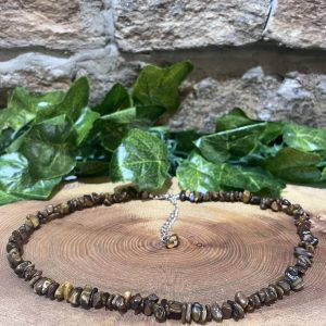 Tiger Eye Crystal Chip Necklace