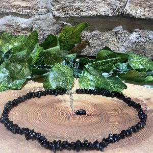Obsidian Crystal Chip Necklace