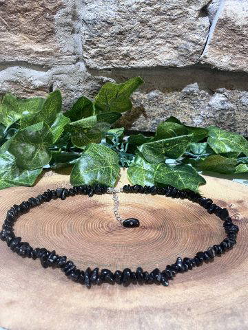 Obsidian Crystal Chip Necklace