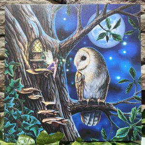 Enchanted Fairy & Owl LED Light Up Canvas Plaque