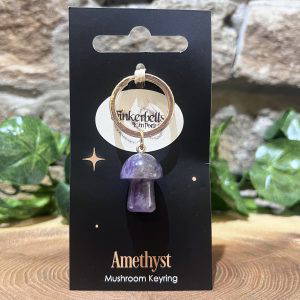 Crystal Mushroom Keyring Amethyst