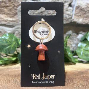 Crystal Mushroom Keyring Red Jasper