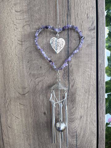 Crystal Chime Amethyst Heart - Image 2