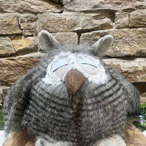 Fluffy Grey Owl Door Stop