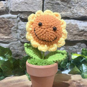 Happy Crochet Sunflower In Pot