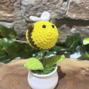 Happy Crochet Bee In Pot