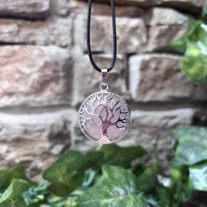 Tree Of Life Pendant Rose Quartz