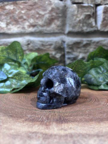 Labradorite Larvikite Crystal Skull - Image 2