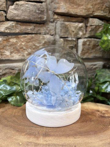 Butterfly Petal LED Glass Ball Blue