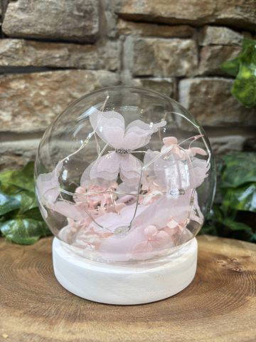 Butterfly Petal LED Glass Ball Pink