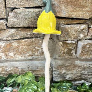 Pottery Mushroom Stake Yellow